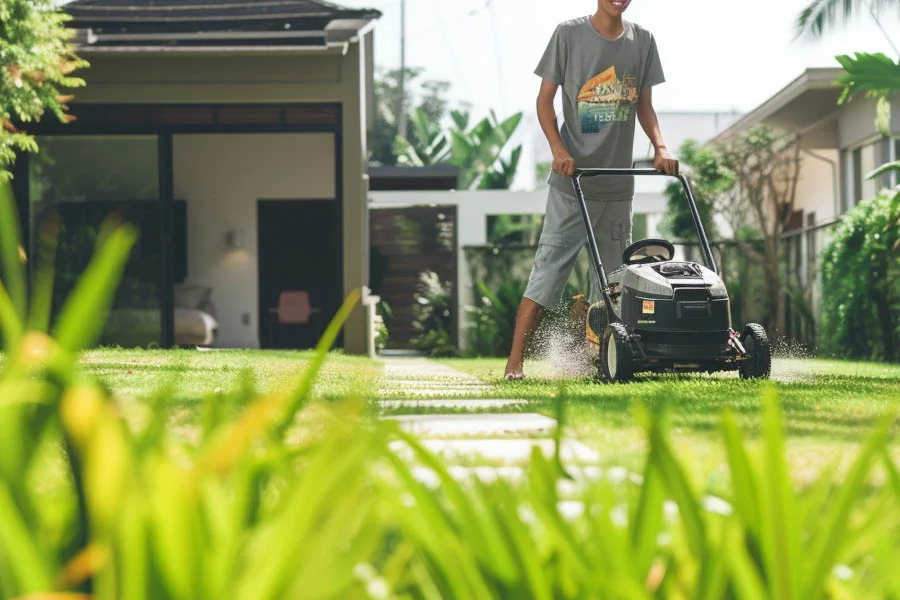 battery powered small lawn mower